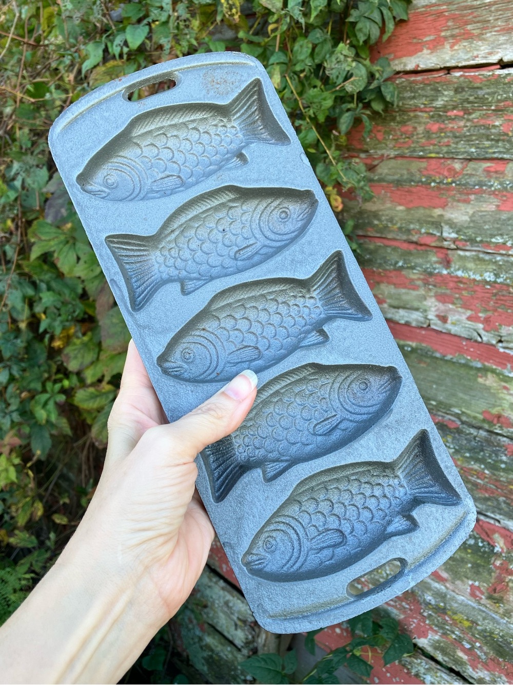 Vintage Cast Iron Jack Wright Fish Mold Pan